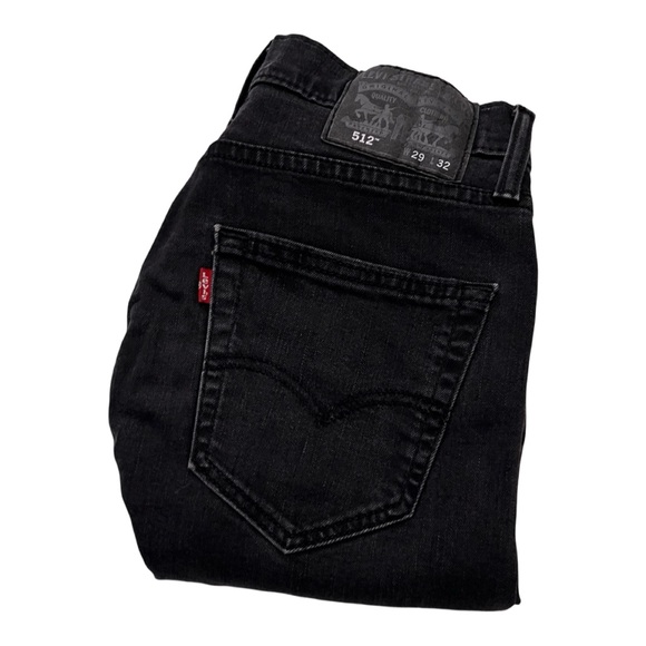 LEVI’S SLIM TAPER 512 BLACK WASH JEANS - Picture 3 of 3